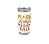 Plus de fleurs pour l'automne, l'automne, floral, rétro, marguerite, bohème Gobelet isotherme en acier inoxydable double paroi