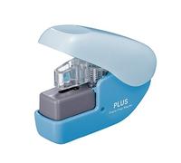 PLUS JAPAN Agrafeuse sans agrafes - Mini agrafeuse bleue - Capacité : 3 feuilles - Agrafage sans agrafes - Pince à papier SL-104NB BL