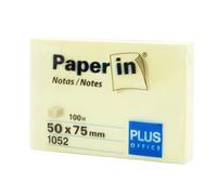 Plus Office Bloc-notes autocollantes jaunes pour bureau, école, université, pour faire des notes rapides et des rappels, bloc de 100 feuilles (50 x 75 mm, 1 unité)