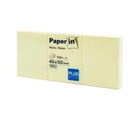 Plus Office Lot de 3 blocs de notes autocollantes jaunes pour bureau, école, université, pour faire des notes rapides et des rappels, 3 blocs de 100 feuilles (40 x 50 mm, 3 unités)