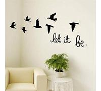 Plus Récent Bricolage Noir Swallows Birds Citation Let It Be Sticker Mural Décor À La Maison Pour Enfants Chambre Décoration Salon Chambre Décor Mural 57 * 22Cm