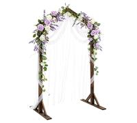PlusFive Arche de Mariage Bois, 2.15m Support Arche Mariage en Bois, Large Arche Ballon, Arche en Bois Jardin Vieilli, Arche Fleur Mariage Champetre, Arche en Bois pour Mariage Anniversaire Fête Deco