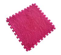 Plush Interlocking Carpet Tiles, Square Puzzle Floor Mat for Toddler Baby | Premium plush fabric provides cozy warmth, high density foam ensures safety for kids, perfect for nurseries Rose fuchsia