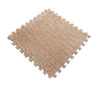 Plush Interlocking Carpet Tiles, Square Puzzle Floor Mat for Toddler Baby | Premium plush fabric provides cozy warmth, high density foam ensures safety for kids, perfect for nurseries Café clair