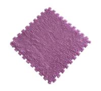 Plush Interlocking Carpet Tiles, Square Puzzle Floor Mat for Toddler Baby | Premium plush fabric provides cozy warmth, high density foam ensures safety for kids, perfect for nurseries Violet