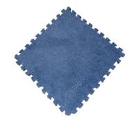 Plush Interlocking Carpet Tiles, Square Puzzle Floor Mat for Toddler Baby | Premium plush fabric provides cozy warmth, non slip EVA base ensures safe play Bleu marine