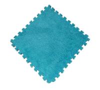 Plush Interlocking Carpet Tiles, Square Puzzle Floor Mat for Toddler Baby | Premium plush fabric provides cozy warmth, high density foam ensures safety for kids, perfect for nurseries Bleu ciel