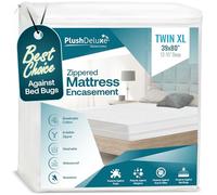 PlushDeluxe Enveloppe de Matelas à glissière, imperméable, Housse de Protection 6 côtés Anti-punaises de lit et acariens, (s'adapte à 9-12 Pouces H) Twin XL