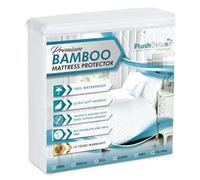 PlushDeluxe Protège-Matelas en Bambou Housse Respirante imperméable, hypoallergénique et Ultra Douce pour Un Confort et Une Protection Maximum - PVC, phtalate (King Size)