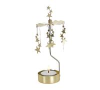 Bougeoir carrousel Pluto doré, Designer Hans Hallberg, 16.5 cm