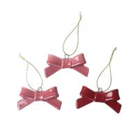 Pluto Design Décorations suspendues 3 pièces Bow Rouge-rose