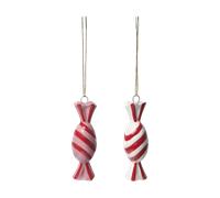 Pluto Design Décorations suspendues Candy 2 pièces Rouge-blanc