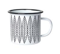 Pluto Design Mug en émail Salix Blanc-noir
