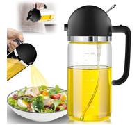 Pluvérisateur d'Huile 2 en 1, Vaporisateur d'olive Bouteille, Spray Huile Cuisine Verre, Qualité Alimentaire Vaporisateur d