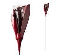 Pluviomètre de jardin design rouge