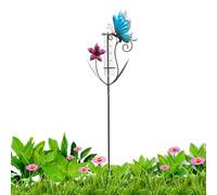 Pluviomètre décoratif avec motif papillon et fleur | Compteur de pluie pour jardin, pelouse, cour, terrasse, terrasse, clôture, ferme