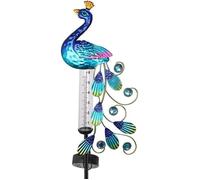 Pluviomètre décoratif - Keeper - Lampe solaire - Forme de paon - Étanche - A306