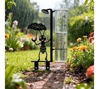 Pluviomètre d'extérieur avec tasse de mesure en verre, décoration de jardin d'extérieur, piquet de sol décoratif, piquet de décoration de jardin d'extérieur, pluviomètre anti-fourmi en métal, convient