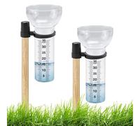 Pluviomètre en verre transparent avec support | Jauge de pluie professionnelle - Pour jardin, pelouse, clôture, sol, maison, ferme, aménagement paysager, patio, porche, arrière-cour