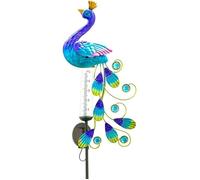 Pluviomètre Extérieur, Éclairage Solaire De Pieu De Paon De Décor De Jardin, Jauge De Pluie Imperméable Changeante De Couleur [402]