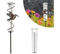 Pluviomètre Jardin Verre + Métal Échelle Claire, outil mesure précipitations pelouse/terrasse .