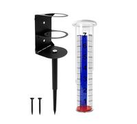 Pluviomètre précis pour jardin - Jauge de pluie d'extérieur professionnelle avec support en métal | Outil de mesure de l'eau de pluie pour la de la météo à domicile, les jardins et les