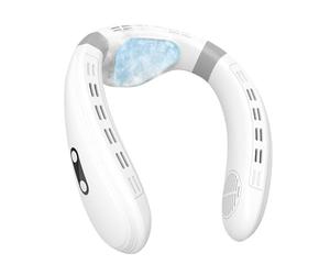 PluvoFan Ventilateur de Cou Back-Windy 6000mAh avec Plaque de Refroidissement Compresse Froide Sans Pale Portable Refroidisseur Thermo-Électrique Rechargeable Indispensables pour les Vacances pour