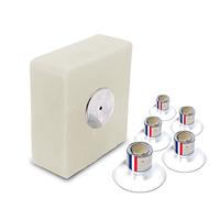 Pluzen Lot de 5 Porte savons Aimanté à Ventouse. Design Simple & Fixation Puissante. Acier Inoxydable. Support Mural. sans Perçage. Salle de Bain. Cuisine. Toilette. WC. Fabriqué en France