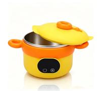 Plyisty Boîte à déjeuner électrique, chauffe-aliments sans fil en acier | Boîte à déjeuner chauffante avec bol de 470 ml, batterie rechargeable, pas de chauffage d'eau pour adultes et enfants