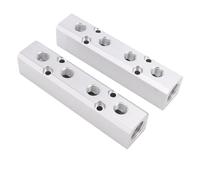 Plyisty Collecteur de Distribution d'air à 6 Ports, 4 Voies, Sortie NPT 1/4", Alimentation NPT 1/2", Bloc Collecteur de Compresseur d'air, Séparateur de Tuyau 'air en Alliage 'aluminium pour