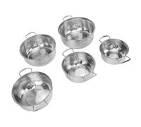 Plyisty Ensemble de Casseroles en Acier Inoxydable, 5 Casseroles avec | Ensemble de marmites en acier inoxydable avec deux poignées pour la cuisine, compatibles avec l\'induction, lavables au