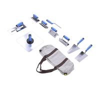 Plyisty Jeu de Truelles à Béton avec Truelles D'angle Intérieur et | Truelles de maçonnerie en acier inoxydable, outils de plâtrage avec poêle, coupe-bordure, rainureuse, sac de rangement