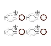 Plyisty KF25 Bride de Vide, 4 Jeux en Acier Inoxydable 304, pour Usage | Joints toriques inclus, écrou à oreilles rapide, évalué à 200 C, pour le système