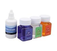Plyisty Kit de Solution D'étalonnage PH 7.00/4.00/10.01, Solution de | 50 ml chacun + 30 ml de solution de stockage pour sonde, pour les pH-mètres de haute précision