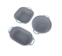 Plyisty Set de Plaques de Cuisson en Silicone, 3 Pièces Résistant à la | Oval Round Square Cake Pans, Non Stick Bread Loaf Pan with Handles for Oven