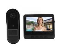 Plyisty Système D'interphone Vidéo sans Fil, Système de Sonnette Vidéo 1080P avec écran de 4,3 Pouces, Visiophone Grand Angle 170°, Caméra HD, Prise en de L'interphone, Vision