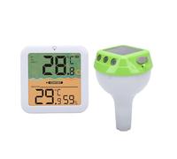 Plyisty Thermomètre de Piscine Numérique Solaire avec Lumière RVB, Grand écran LCD, Transmission sans Fil, 3 Options de Placement, étanche IP68, pour Piscines, Spas et Spas (GREEN)