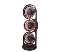 Plyisty Ventilateur de Bureau à Triple Tête, Ventilateur de Refroidissement Portable Rechargeable par USB avec Circulation d'air à 360 Degrés et Plusieurs Réglages de Vitesse pour l'étude, le (GREY)
