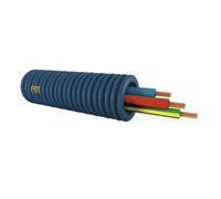 PM Plastic Materials Gaine Électrique Précâblée 3x25 mm² Ø 16 mm H07VU Bleu/Noir/Vert/Jaune Couronne 100 m