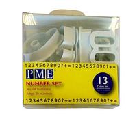 PME AN301 Lot de 13 Emporte Pièces Nombres pour Pâte à Sucre et Décoration de Gâteau, Plastique, Blanc, 5 x 1.3 x 5 cm AN301