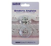 PME BA401 Lot de 2 Emporte Pièces Broderie Anglaise, Plastique, Blanc, 2 x 2 x 1.5 cm BA401