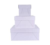 PME Baking Essentials Lot de 3 boîtes à gâteau carrées 20 cm, Blanc
