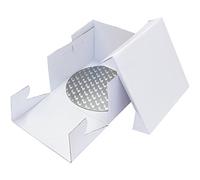 PME BCR870 Fond Rond et Boîte à Gâteau, Plastique, Blanc, 33 x 33 x 15.2 cm