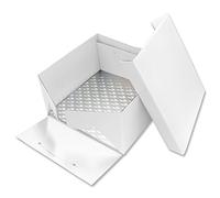 PME BCS872 - Fond carré et Boîte à Gâteau, 20 cm, Plastique, White, 20 x 15.2 cm