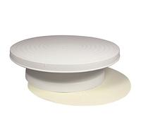 PME BT462 Plateau Tournant de Boulanger-Pâtissier, Plastique, Blanc, 31.5 x 31.5 x 8 cm