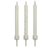 PME CA026 Lot de 10 Bougies, Plastique, Blanc, 0.5 x 0.5 x 6.2 cm CA026