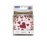 PME Caissettes à cupcakes en Aluminium de la Saint-Valentin, (Set de 30), Cœurs d'amour Rouges