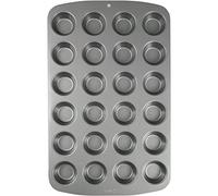 PME CSB111 PME - Moule Anti-adhérent en Acier au Carbone pour 24 Mini Muffins, Acier Inoxydable, Silver, 39.4 x 24.6 x 2.1 cm