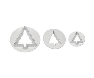 PME CT478 Lot de 3 Emporte Pièces Sapin de Noël, Plastique, Blanc, 5 x 5 x 5 cmCT478