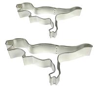 PME Emporte-pièce de Dinosaure et gâteau en métal, Argent, Grand/Petit, Lot de 2